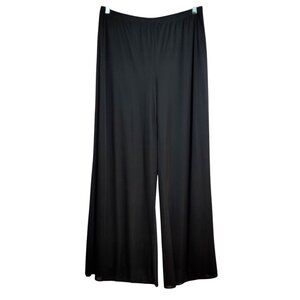 MSK Chiffon Overlay Pants Black XL Elastic Pull On Wide Leg Palazzo Cocktail